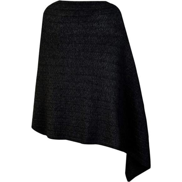 Women's Knitted Shawls Scarf Poncho Sweater Black2 - Picture 3 of 4